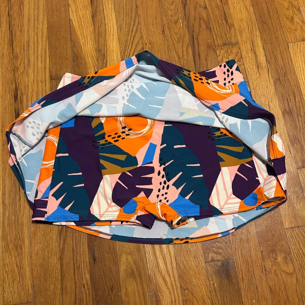 Latched Mama Blue Ruffled Bikini Nursing Top and Skirt - Picture 5 of 6